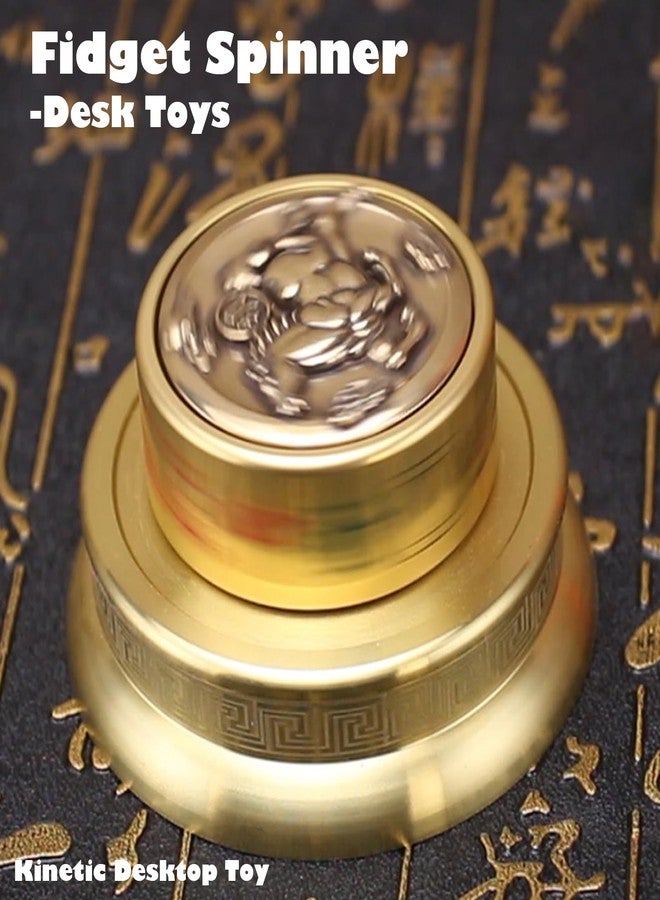 YJPPDD Fidget Spinner-Desk Toys, Metal Fidget Toys Adults, EDC Silent Finger Spinning Toy, Brass Cool Gadgets, ADHD Stress Relief, Focus Aid Kinetic Desk Toy for Office Home Decor, Novelty Luck Gift(Mahjong) - Image 2